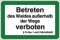 Betreten des Waldes verboten