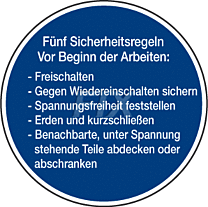 Fünf Sicherheitsregeln