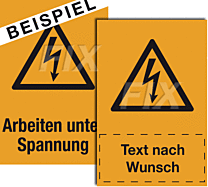 Blitz Symbol mit Text nach Wunsch