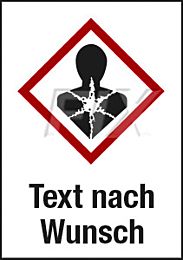 GHS-Symbol mit Text nach Wunsch