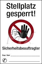 Regalkennzeichnung - Stellplatz gesperrt