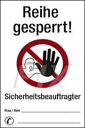 Regalkennzeichnung - Reihe gesperrt