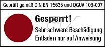 Regalschadenkennzeichnung: gesperrt