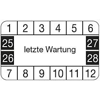 Wartungsplakette: letzte Wartung