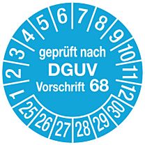 Prüfplakette - Geprüft nach DGUV Vorschrift 68