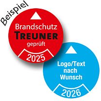 Prüfplakette nach Wunsch mit Jahreszahl, Layout 1