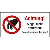 Sicherheitssiegel - Achtung, Siegel nicht entfernen!