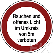 Rauchen und offenes Licht verboten