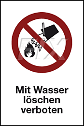 Mit Wasser löschen verboten