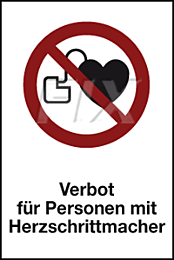 Verbot f. Personen mit Herzschrittmacher