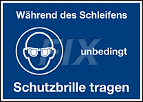 Während d.Schleifens Schutzbrille tragen