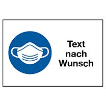 Maskenpflicht mit Wunschtext