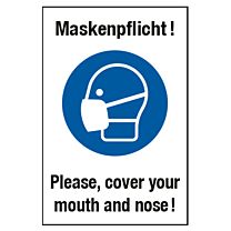 Maskenpflicht - deutsch-englisch