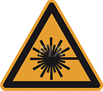 Warnung vor Laserstrahl