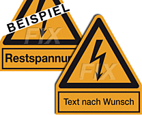 Blitzpfeil mit Text nach Wunsch