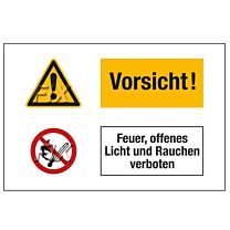 Vorsicht! Feuer, offenes Licht verboten