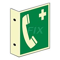 Fahnenschild - Notruftelefon - LN