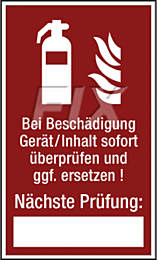 Prüfsiegel für Feuerlöschgeräte