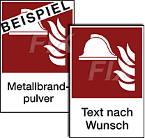 Brandbekämpfung mit Text nach Wunsch