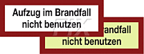 Aufzug im Brandfall nicht benutzen