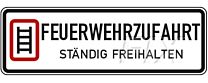 Feuerwehrzufahrt ständig freihalten