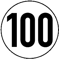 Bus-Geschwindigkeitsschild: 100 km/h