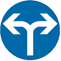 vorgeschr. Fahrtrichtung rechts u. links