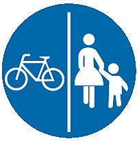 Getrennter Fuß- und Radweg