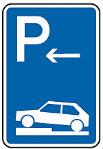 Parken auf Gehwegen ganz halb quer zur Fahrtrichtung links Anfang