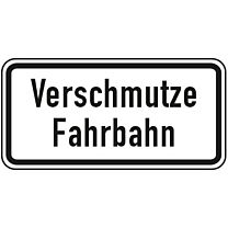 Verschmutzte Fahrbahn