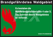 Brandgefährdetes Waldgebiet