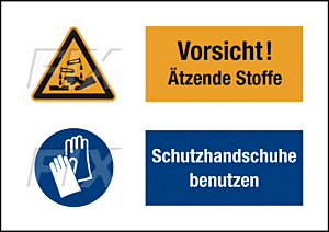 Ätzende Stoffe-Schutzhandschuhe benutzen