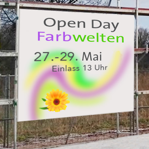 Werbeschild für ein mehrtägiges Event